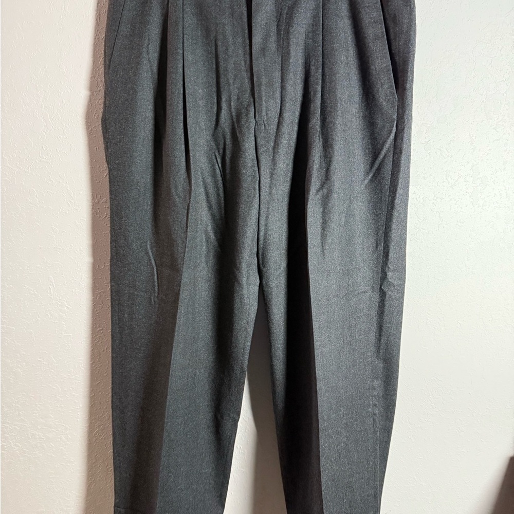 Men’s 36x32 Gray Dei Davico Wool Formal Cocktail Business Flat Front Dress Pants